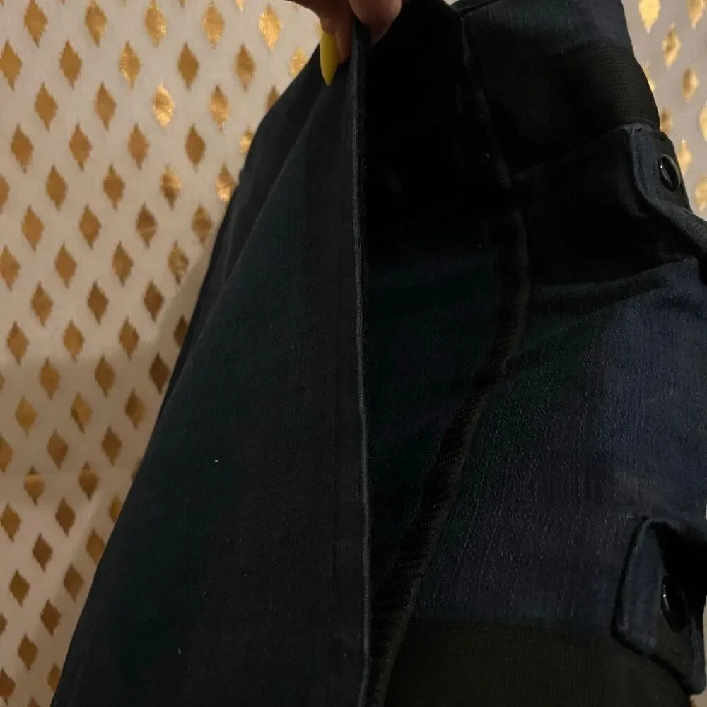 Vintage book bag denim with buckles